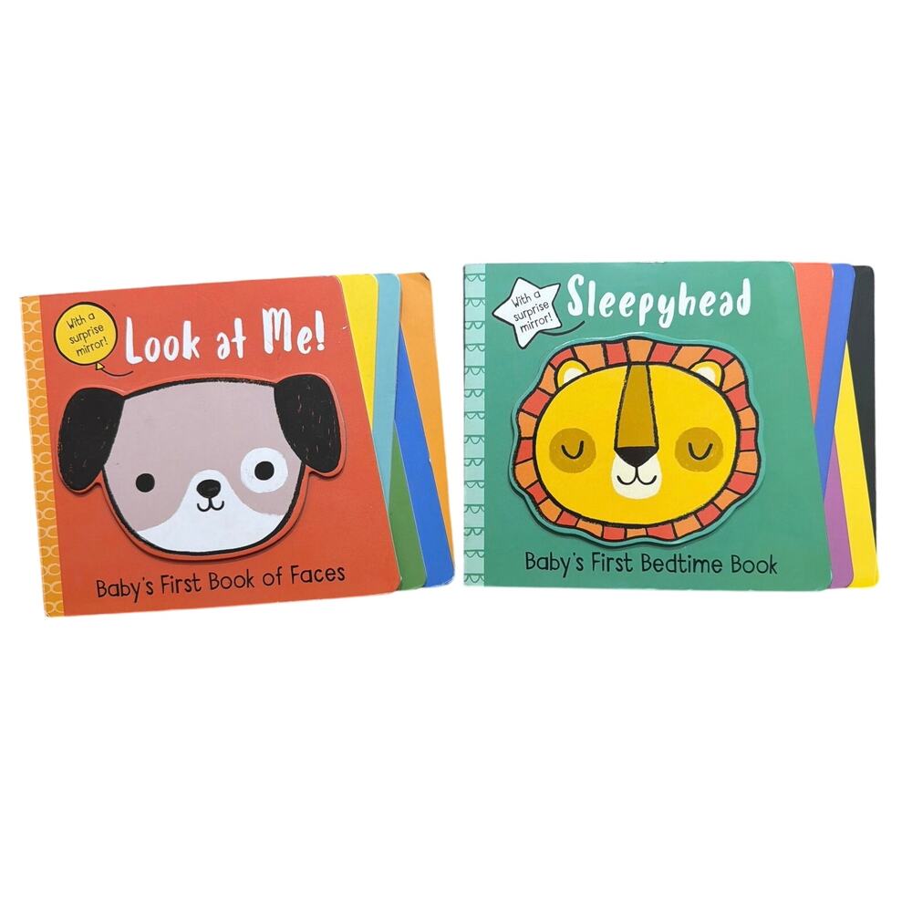 Lot of 2 Baby Board Books - Book of Faces - First Bedtime Book - Look at me!